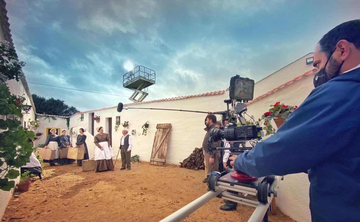 Pablo Moreno rodando en 'Rodriwood' una escena de sus últimas películas. 